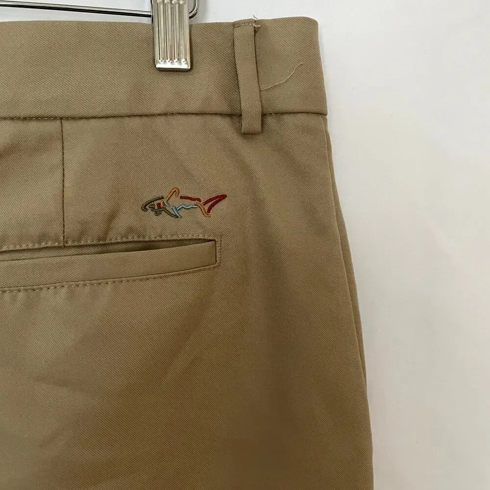 Greg Norman for Tasso Elba tan khaki shorts men's size 38 pants pockets